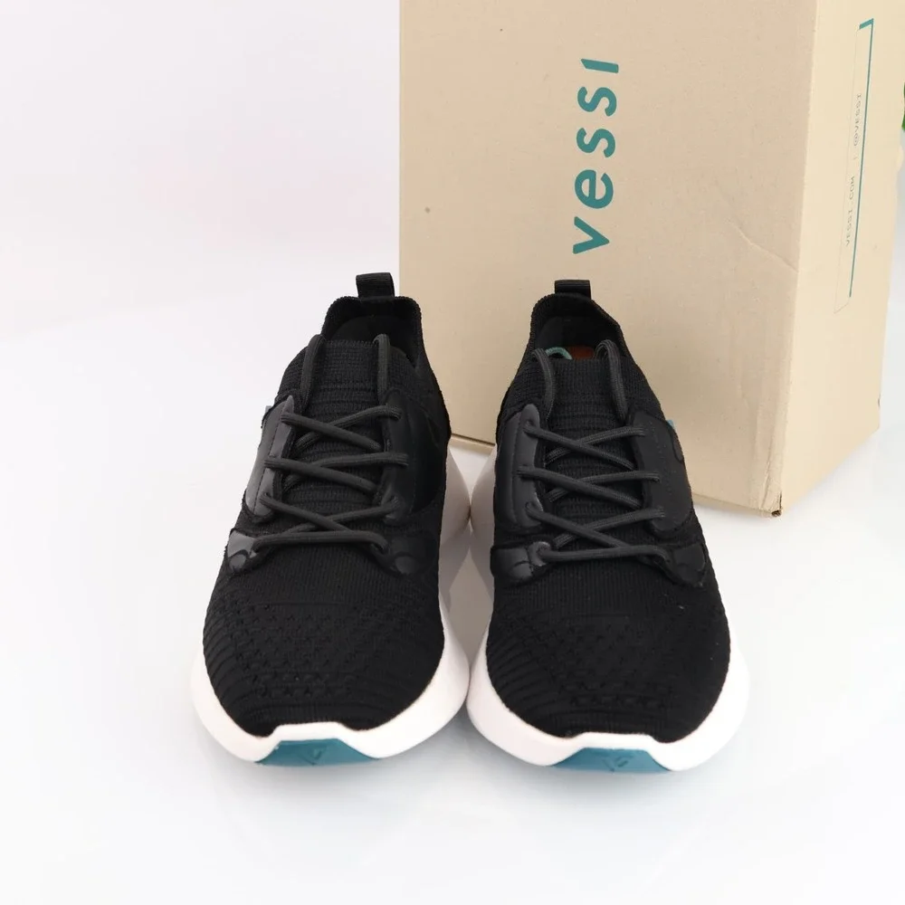 Vessi Womens Everyday Move Sneaker Size 7 Waterproof Black Lace Up Comfort Shoes